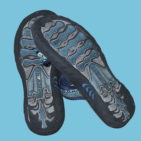 Skechers Navy Gray Reggae T Strap Sandal Size 6 - Picture 4 of 5